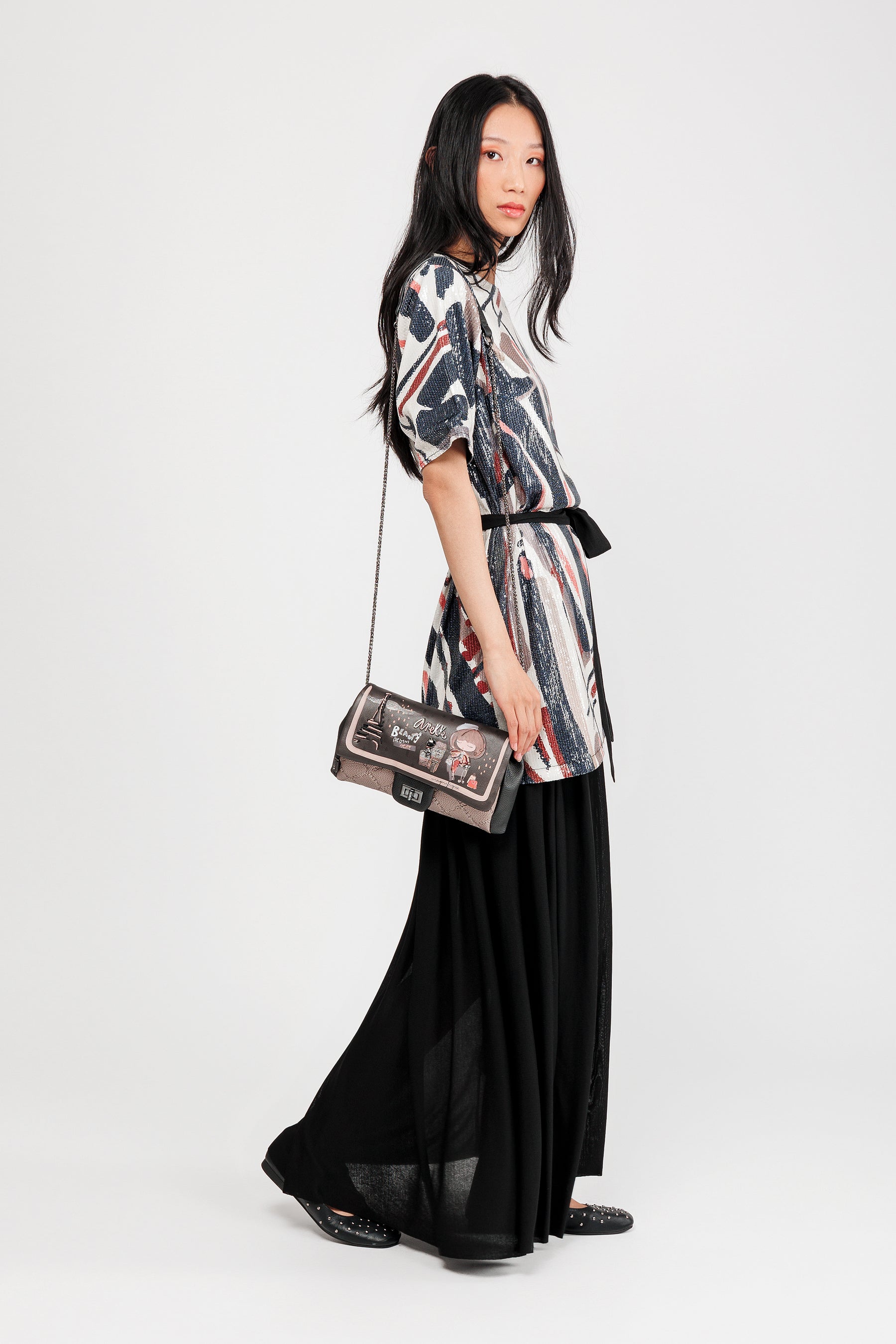 Mademoiselle crossbody bag with flap