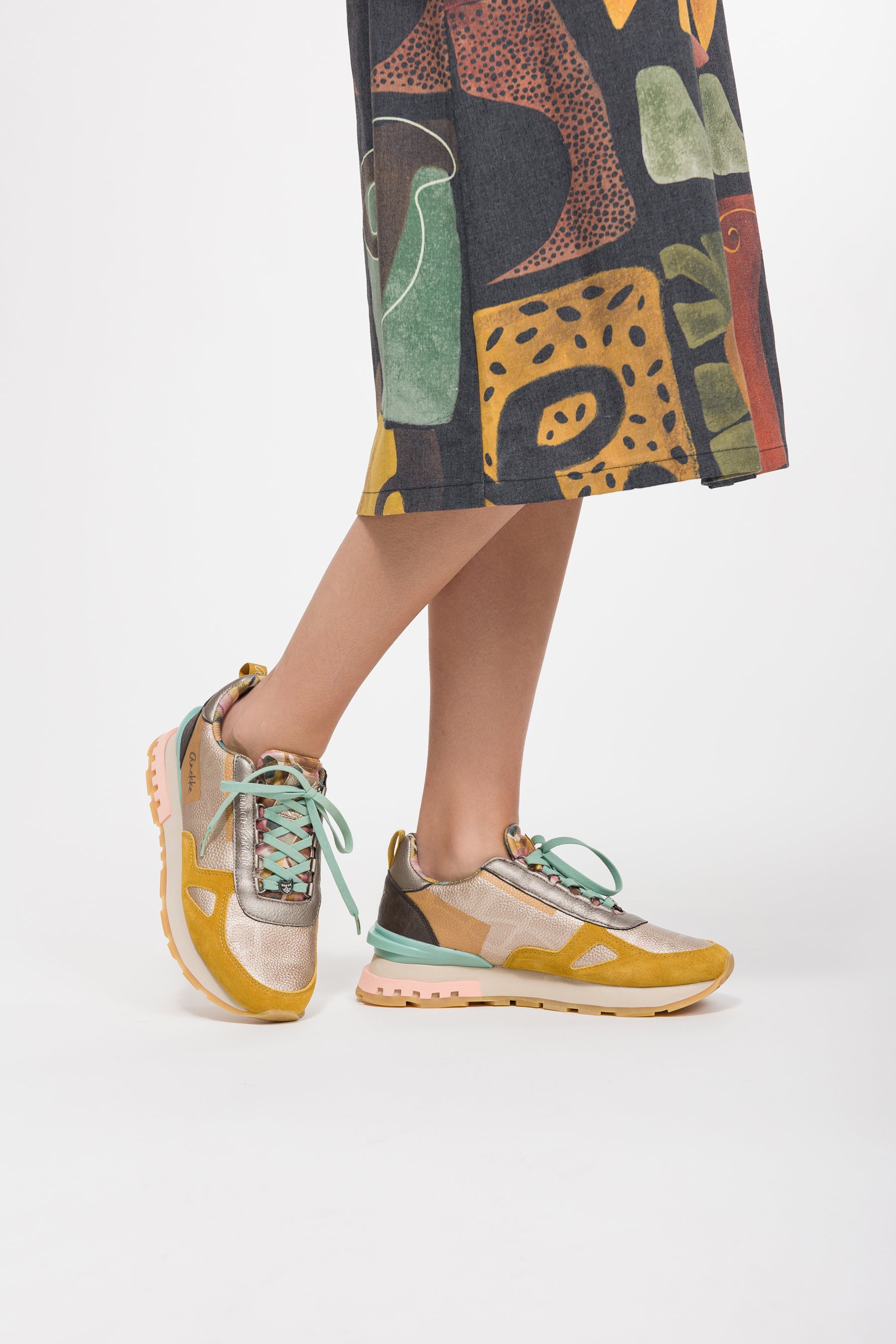 Yellow and gold Bloom sneakers