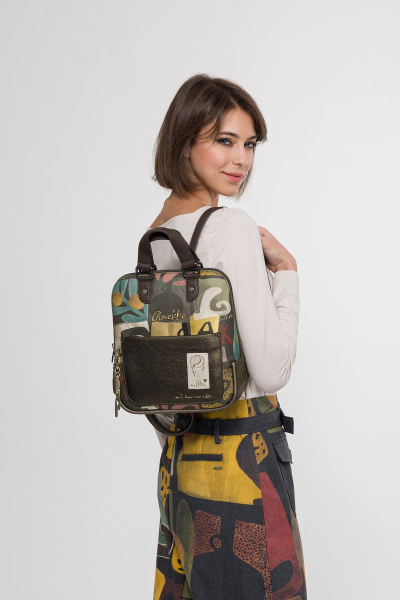 Short-handle printed backpack Amphora