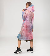 Foldable pink rain jacket