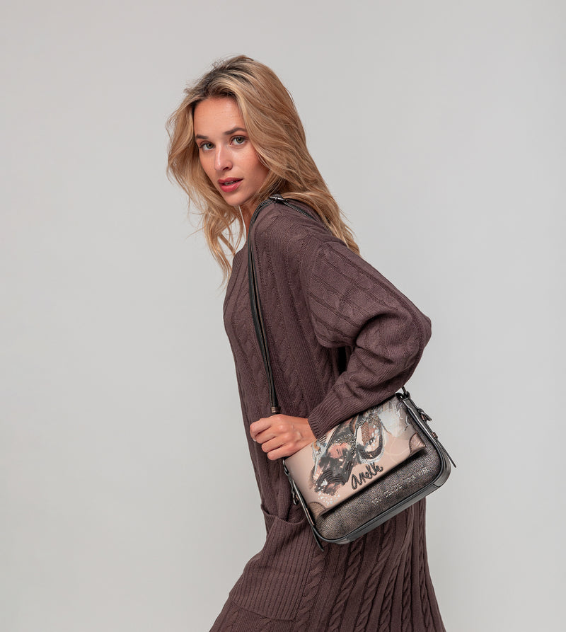 Wings crossbody bag with flap