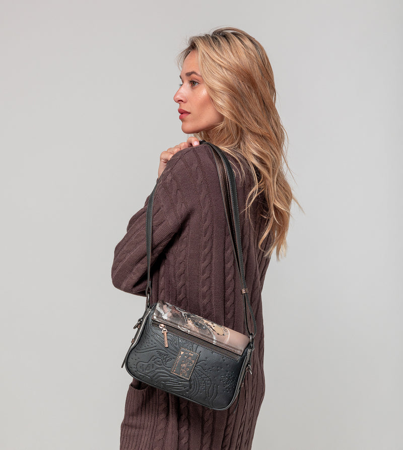 Wings crossbody bag with flap