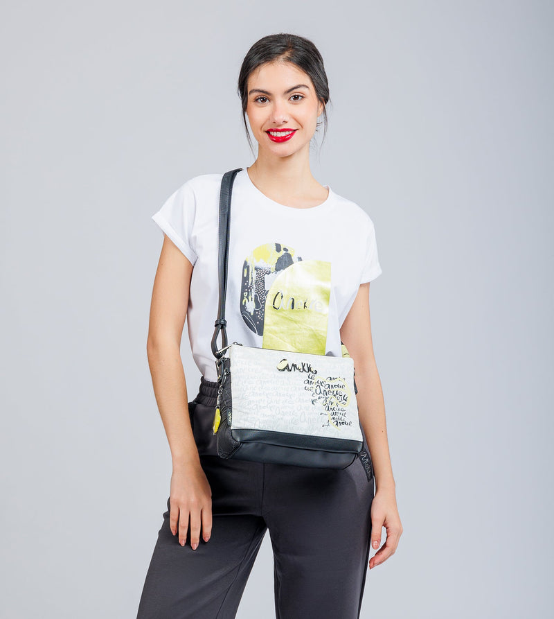 Printed crossbody bag with 3 compartments Memories