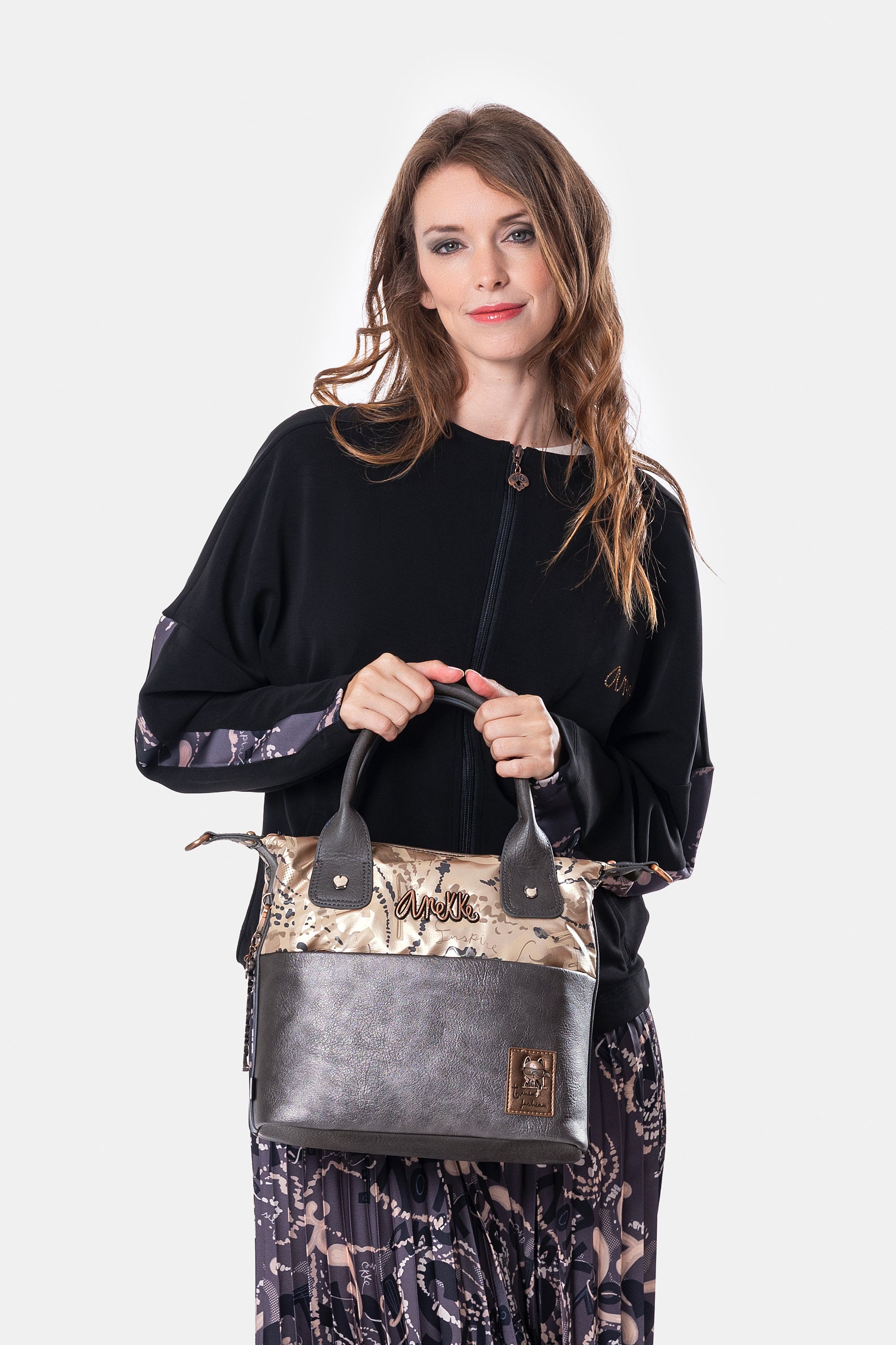 Intentions handle bag with shoulder strap