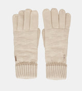 Beige knit gloves