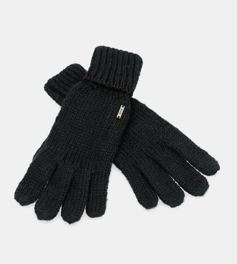 Black logomania gloves