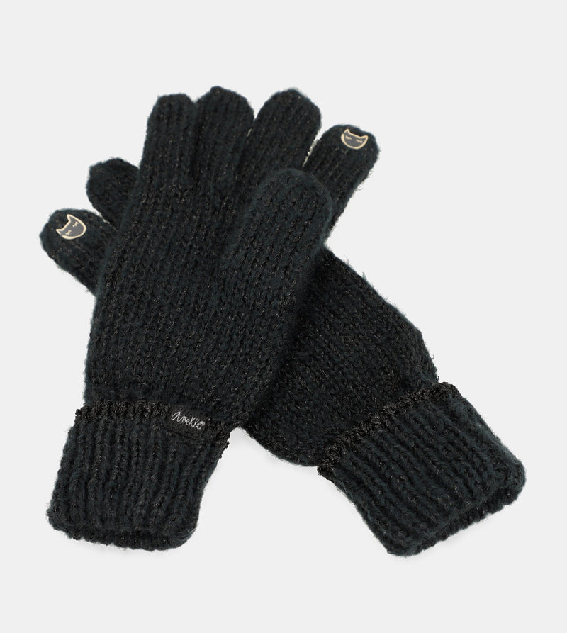 Black logomania gloves