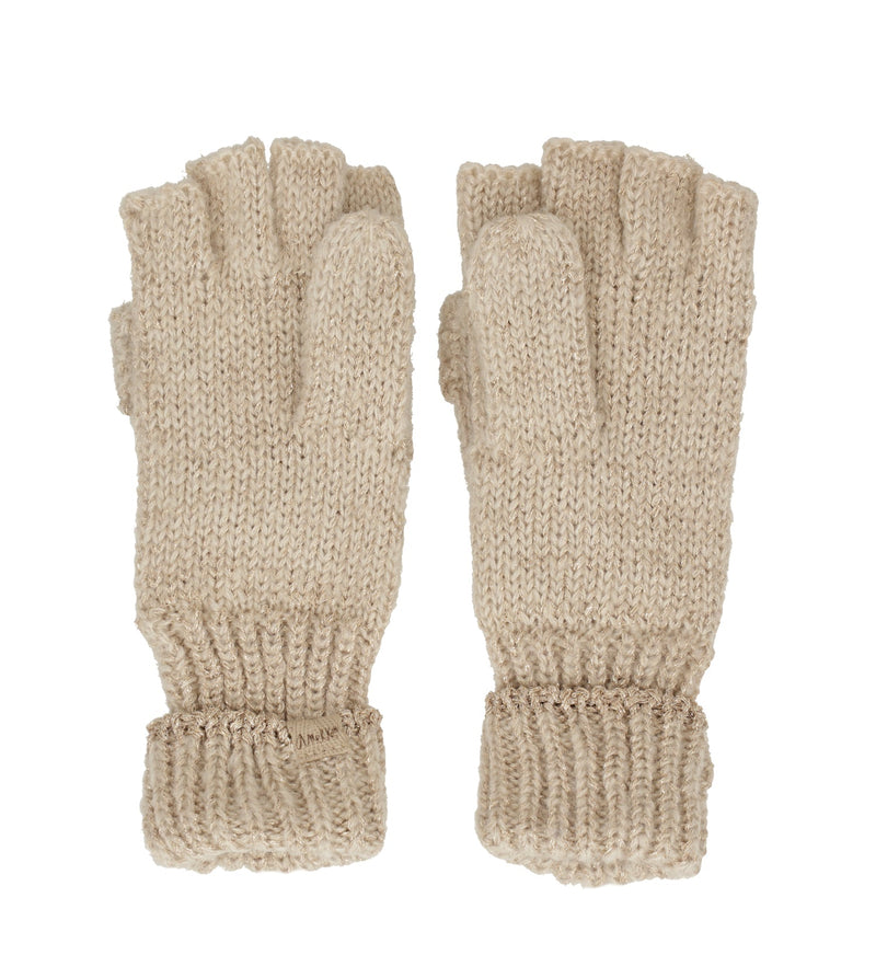 Beige logo mittens