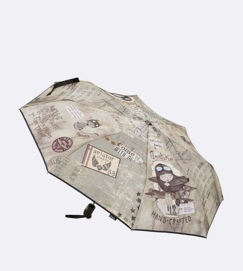 Aviator style automatic compact umbrella