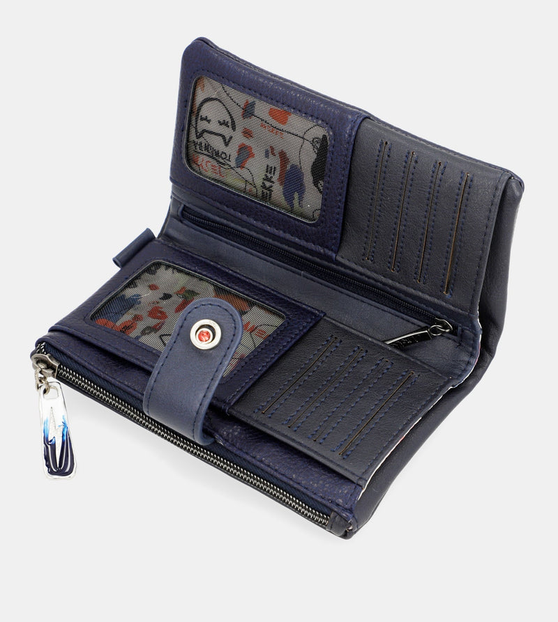 Energy navy blue large wallet