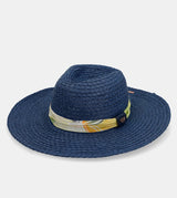 Sombrero rafia azul marino