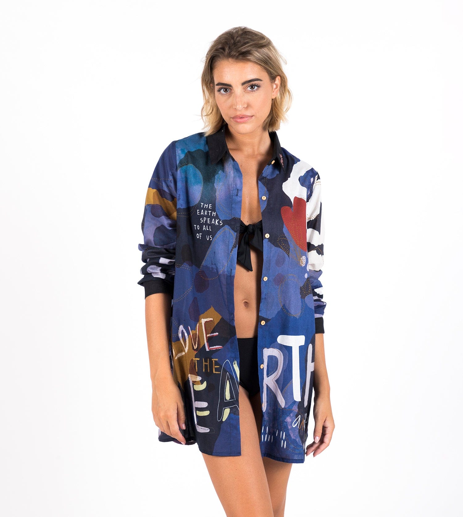 Earth print shirt
