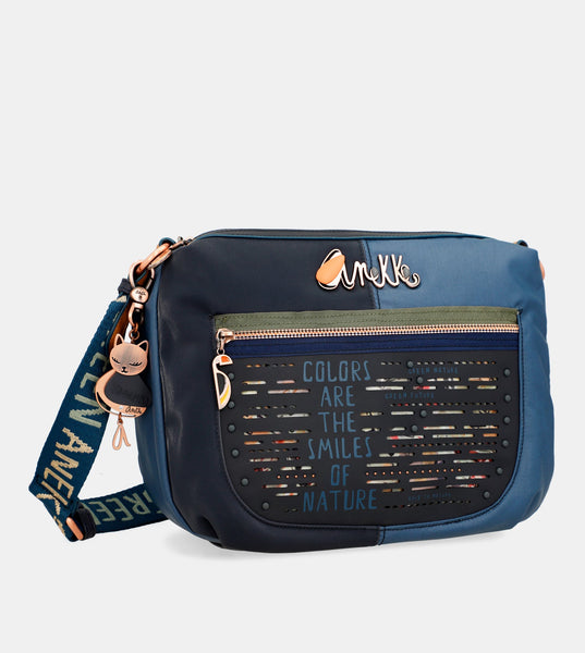 Nature Pachamama flexible navy blue crossbody bag