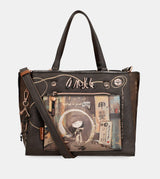 Shōen brown tote with shoulder strap