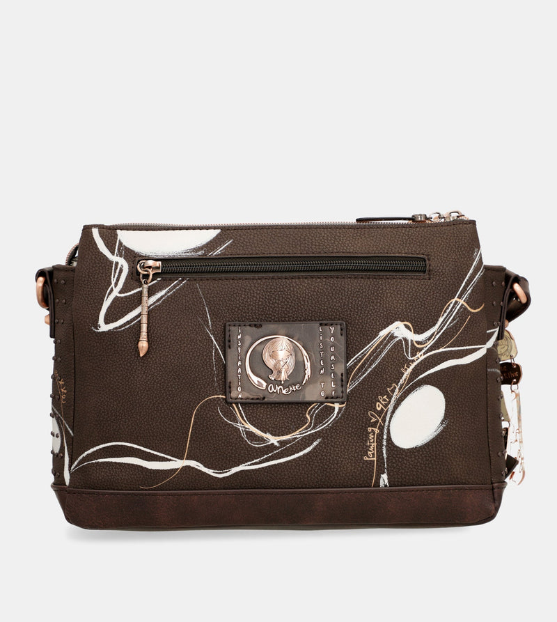 Nature Shodō brown 3 compartment messenger bag brown