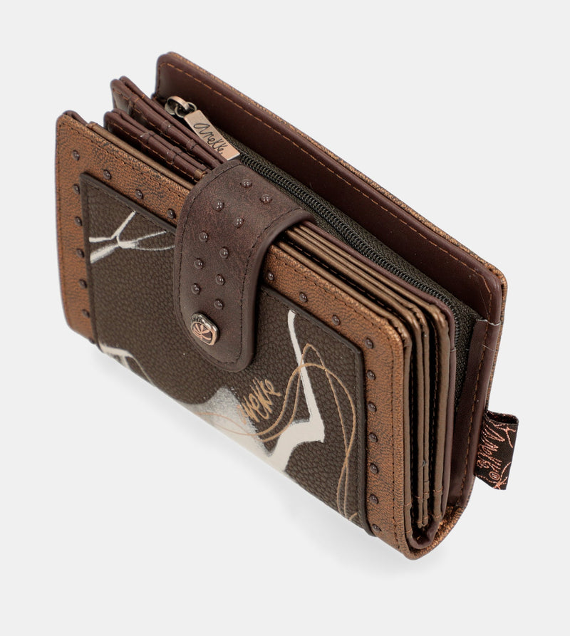 Nature Shodō brown flexible RFID wallet