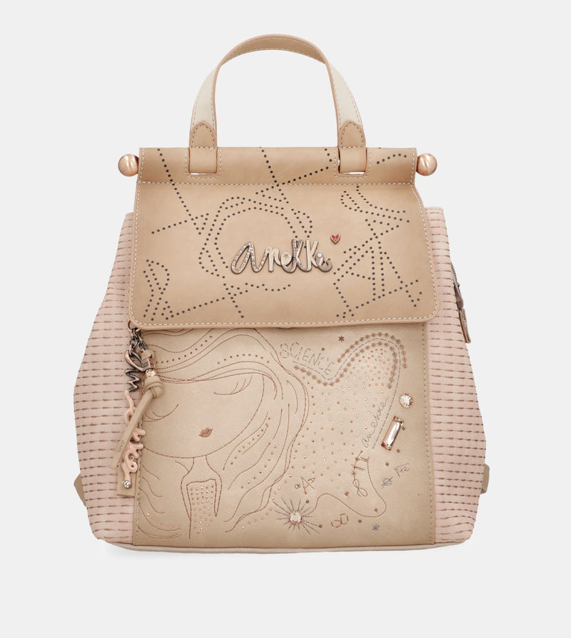 Studio nude backpack with flap