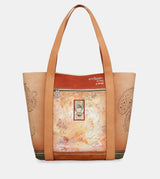 Peace & Love camel shopping bag