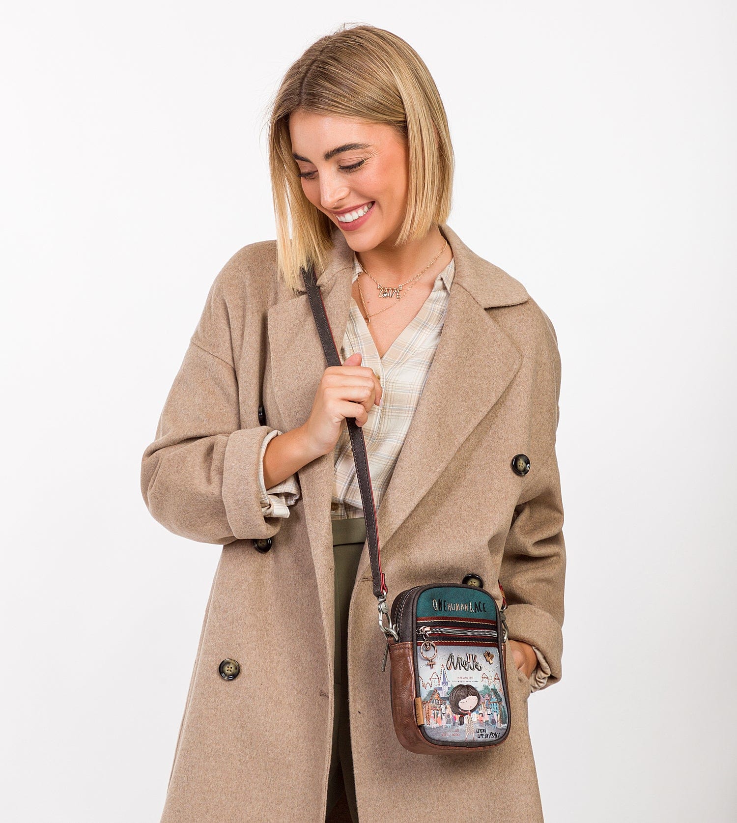 Mini shoulder bag with front pocket Voice